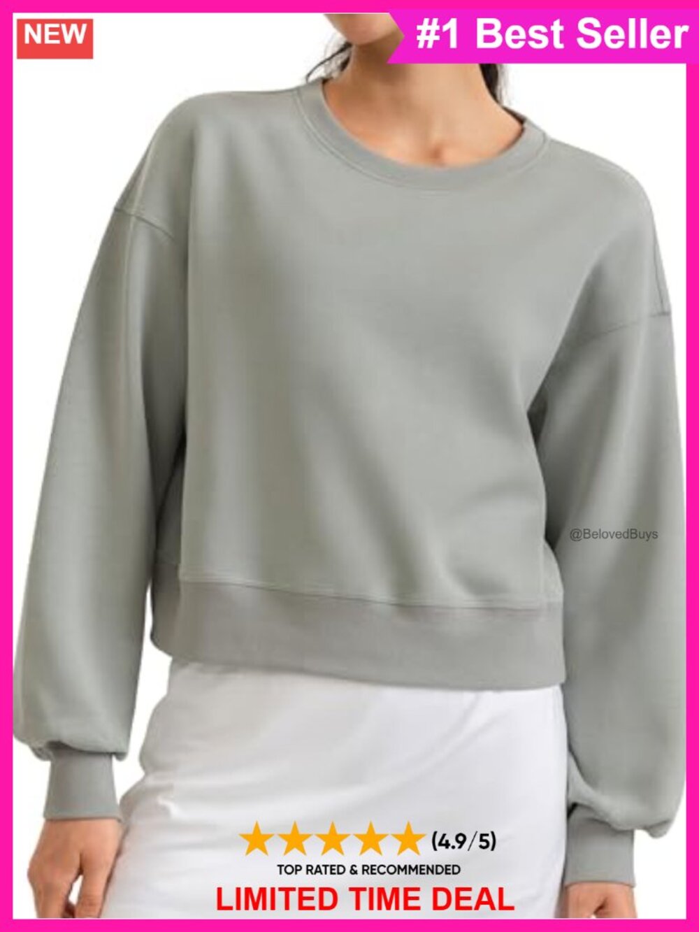 Modal Fleece Lined Pullover Sweatshirt Women's Warm Winter Lounge Top